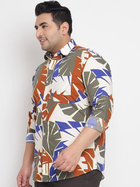 Abstract Printed Shirt For Men Plus 3