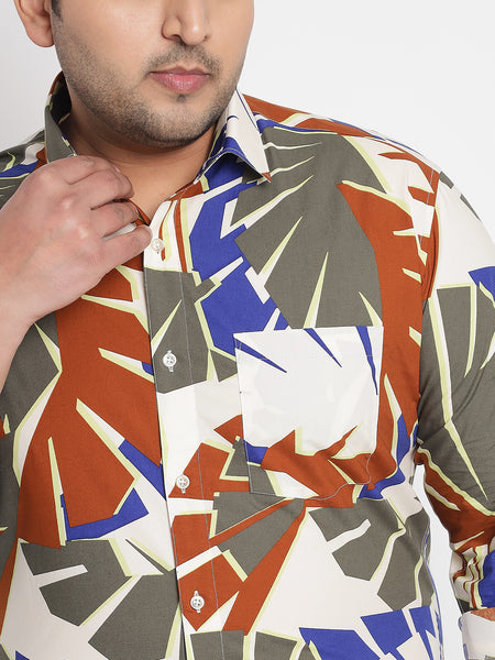 Abstract Printed Shirt For Men Plus 4