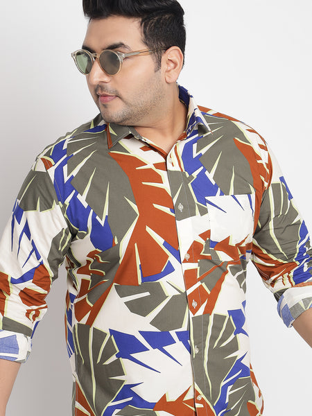 Abstract Printed Shirt For Men Plus 5