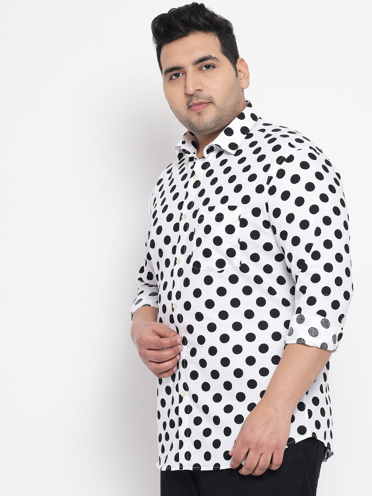 Mens black and white polka cheap dot dress shirt