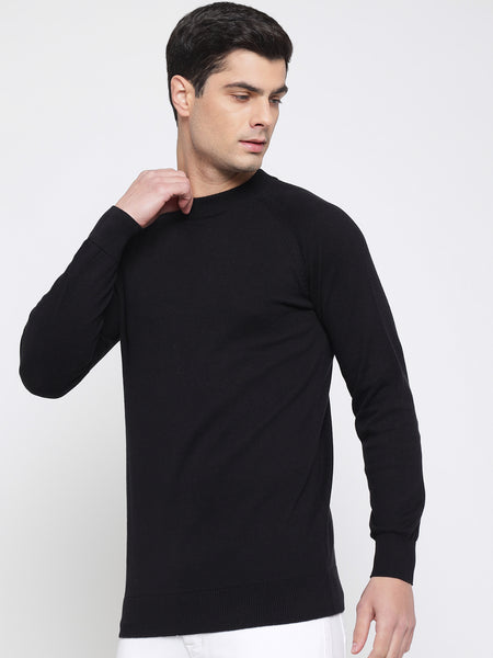 Black Basic Soft Sweater For Men 2