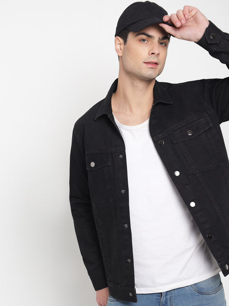 Black Denim Jacket For Men 1
