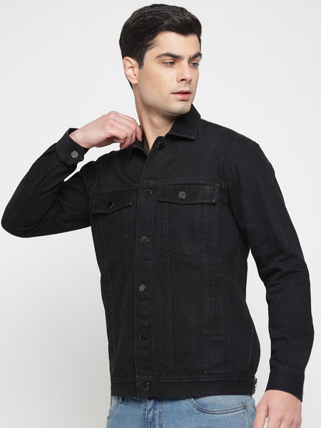 Black Denim Jacket For Men 2
