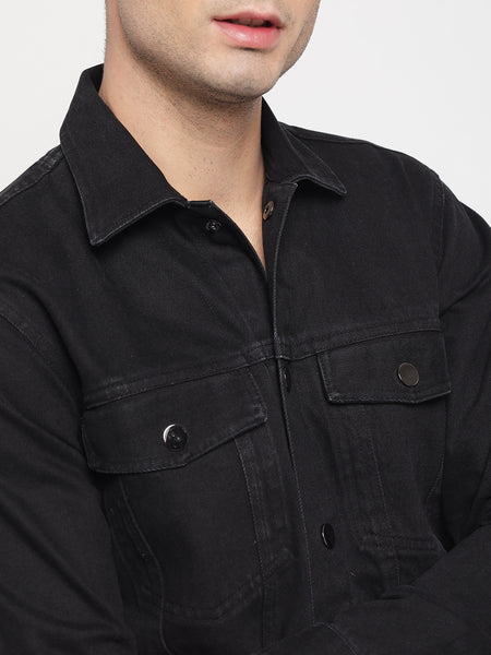 Black Denim Jacket For Men 3