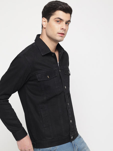 Black Denim Jacket For Men 4