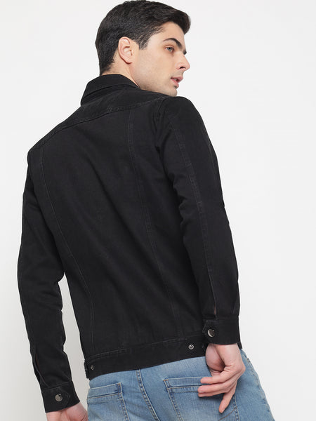 Black Denim Jacket For Men 5
