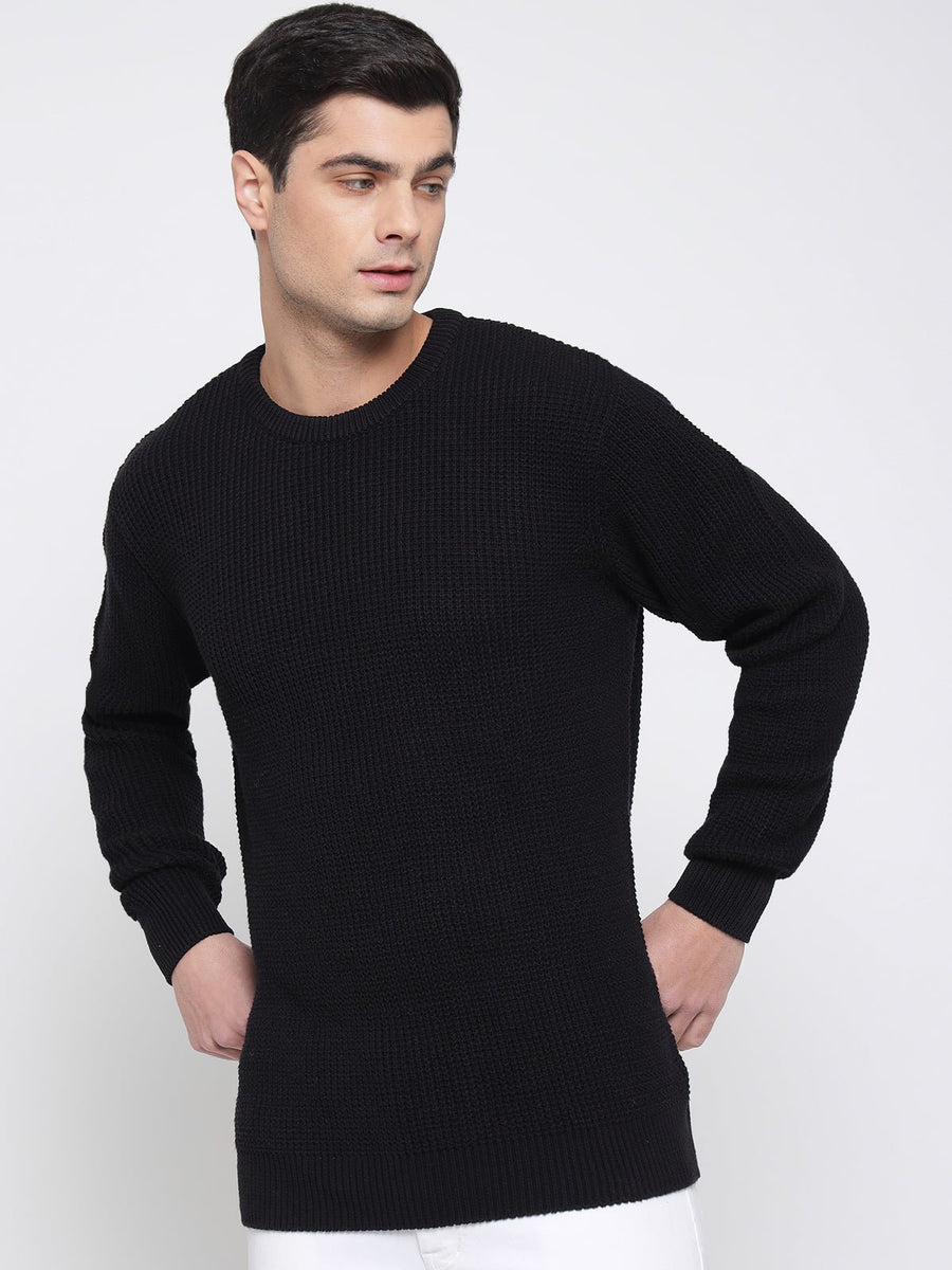 Black Purl Knit Sweater For Men – Prime Porter
