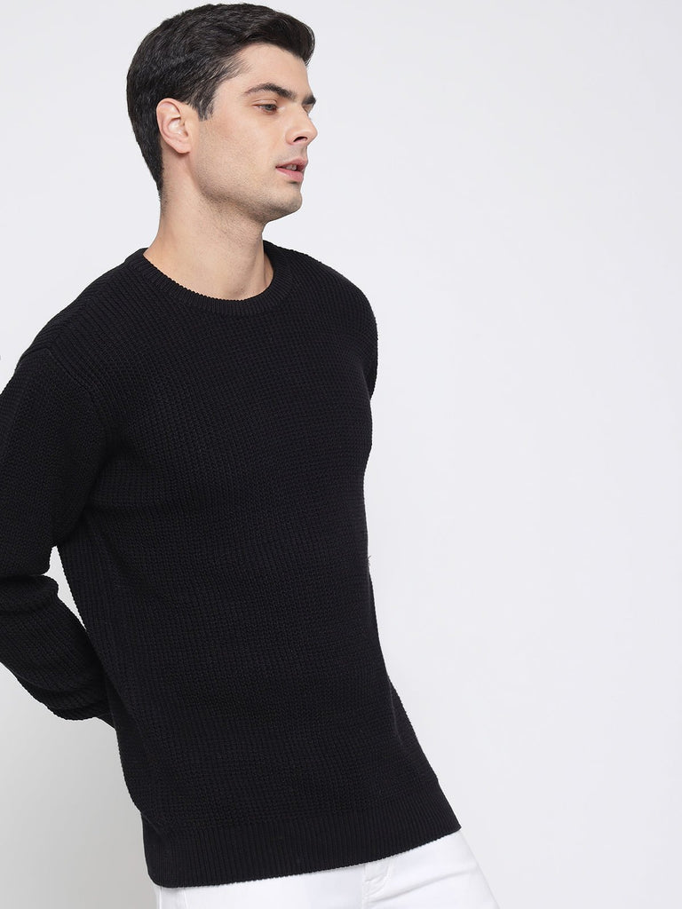 Black Purl Knit Sweater For Men – Prime Porter