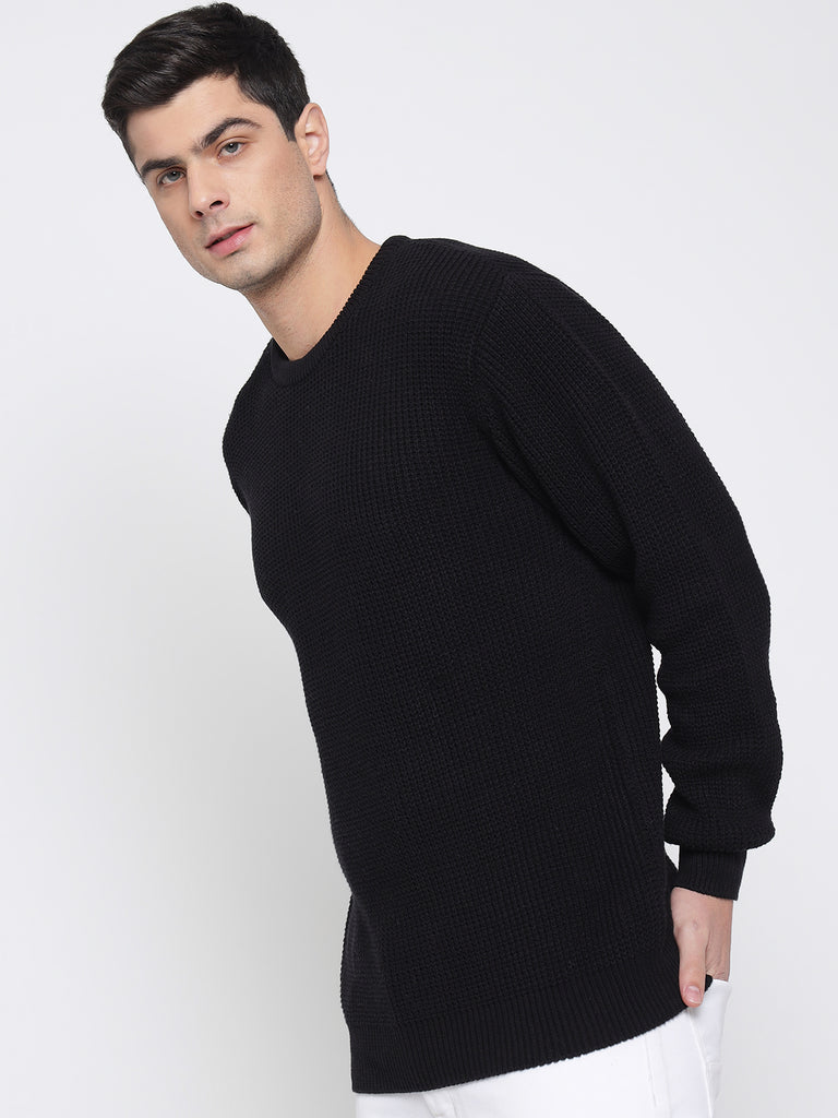 Black Purl Knit Sweater For Men – Prime Porter