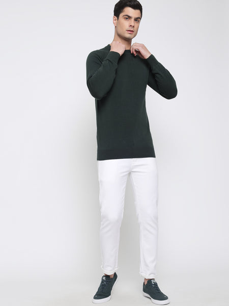 Bottle Green Basic Soft Sweater