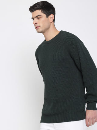 Bottle Green Purl Knit Sweater