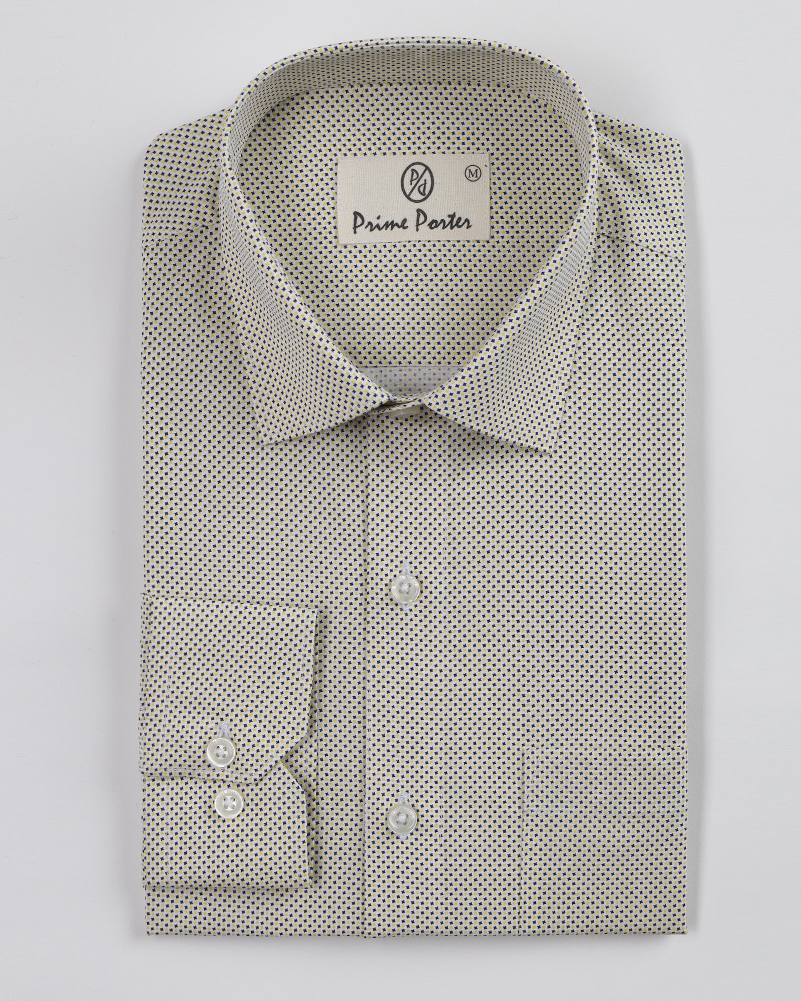 Bumble Yellow Coloured Printed Shirt For Men 1