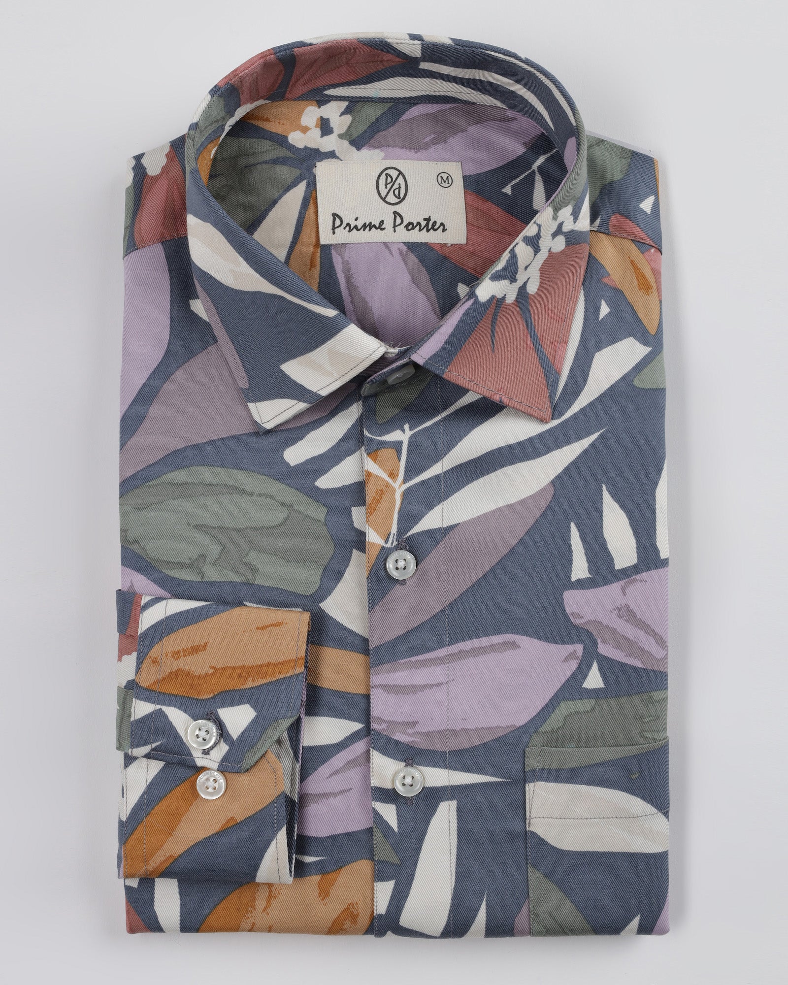 Canvas Multicoloured Printed Pure Cotton Shirt For Men 1