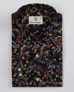 Impressions Black Coloured Paisley Printed Pure Cotton Shirt For Men