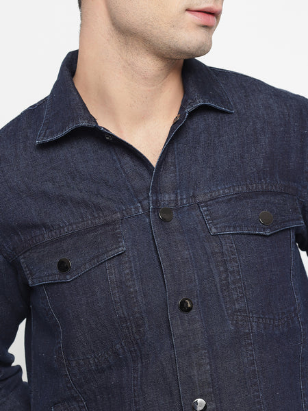 Indigo Blue Denim Jacket For Men 5