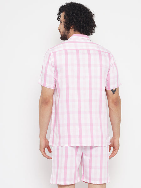 Mimi Pink Coloured Checkered Co-Ords Set 1