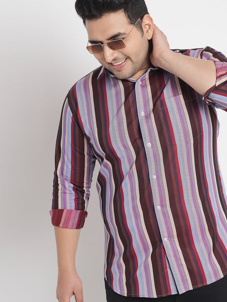 Multicolour Striped Shirt For Men Plus 