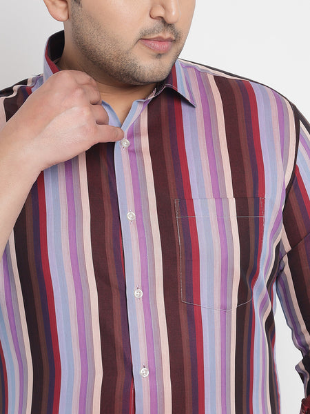 Multicolour Striped Shirt For Men Plus 1