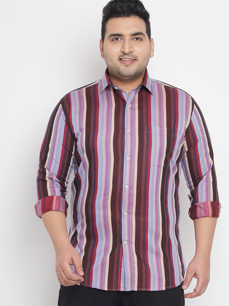 Multicolour Striped Shirt For Men Plus 4