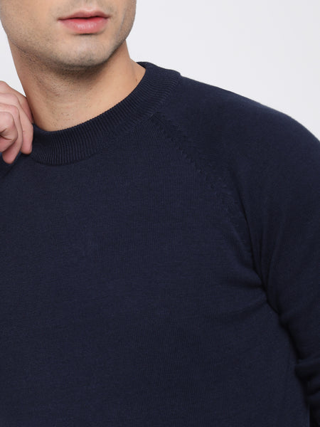 Navy Blue Basic Soft Sweater For Men 3