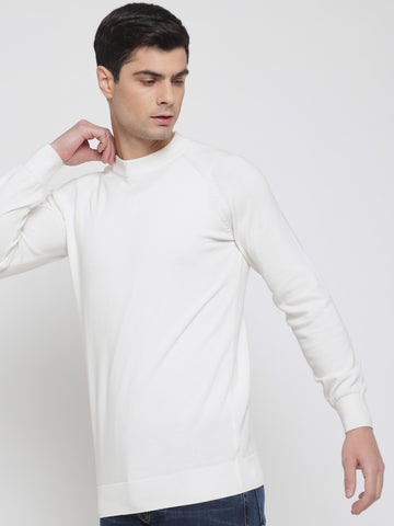 Off White Basic Sweater For Men