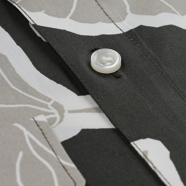 Olive Colour Flower Printed Pure Cotton Shirt For Men 2