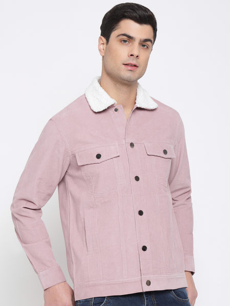 Pink Corduroy Jacket For Men 1