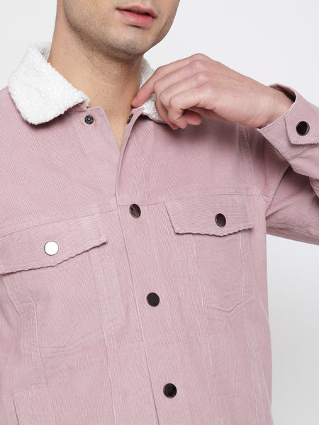 Pink Corduroy Jacket For Men 5