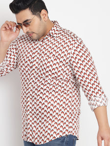 Pixel Printed Shirt For Men Plus