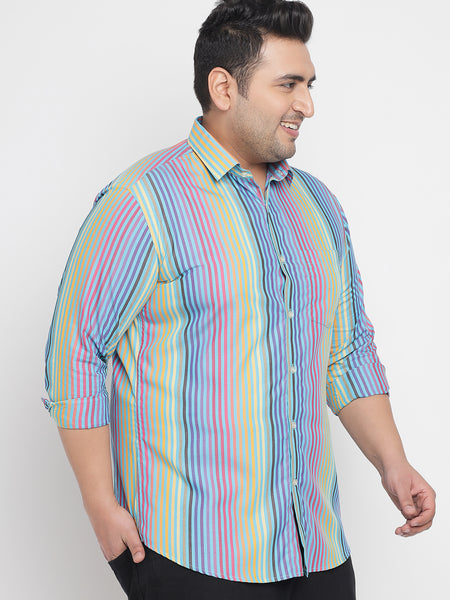 Rainbow Coloured Stripe Shirt For Men Plus 3