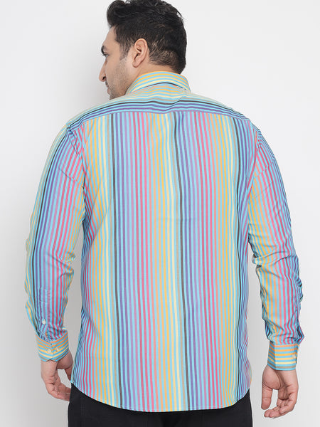 Rainbow Coloured Stripe Shirt For Men Plus 6