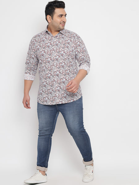 Red Coloured Printed Shirt For Men Plus 5