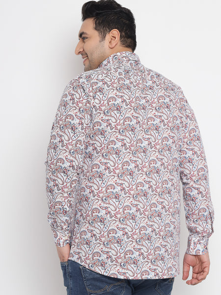 Red Coloured Printed Shirt For Men Plus 6