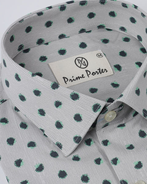 Shrub Green Coloured Leaves Printed Shirt For Men 1